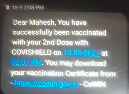 Covid vaccination sms